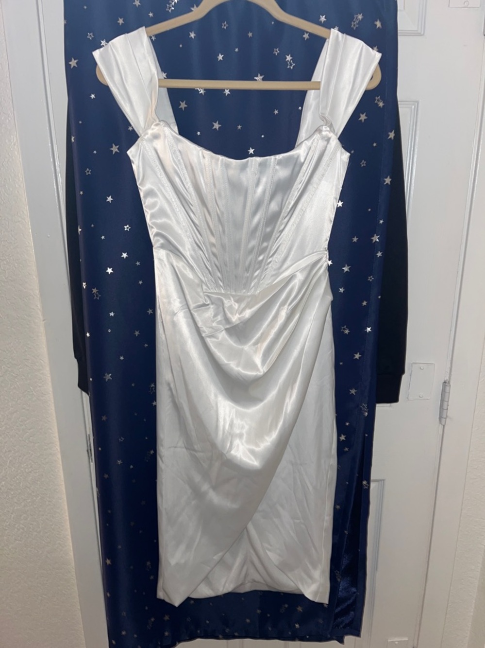 White Draped Sheath Dress - Elegant Women's Dress